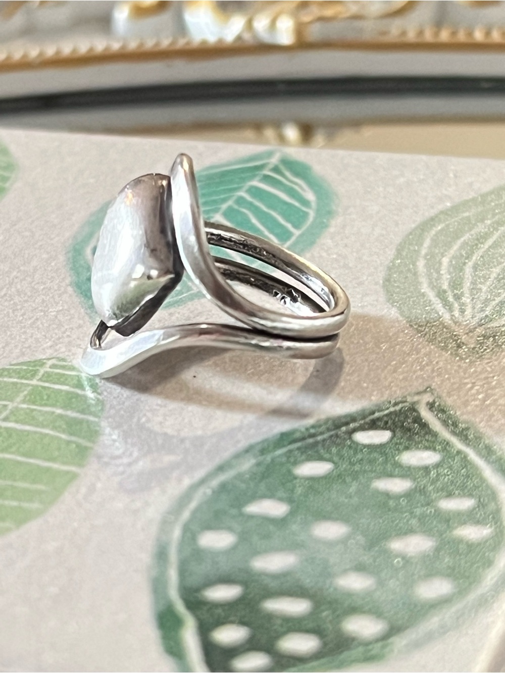 TK marked Silver Puffy Heart Wrap Ring - Picture 5 of 7